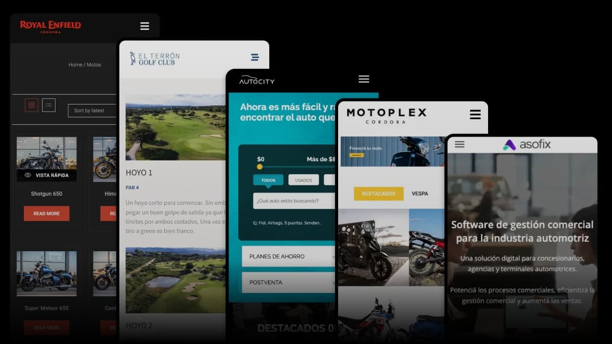 Sitios web de Autocity y marcas del Grupo Tagle