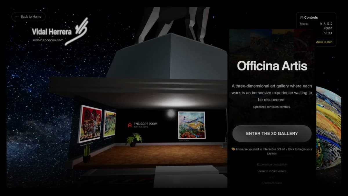 Vista 3D de la galería virtual Officina Artis