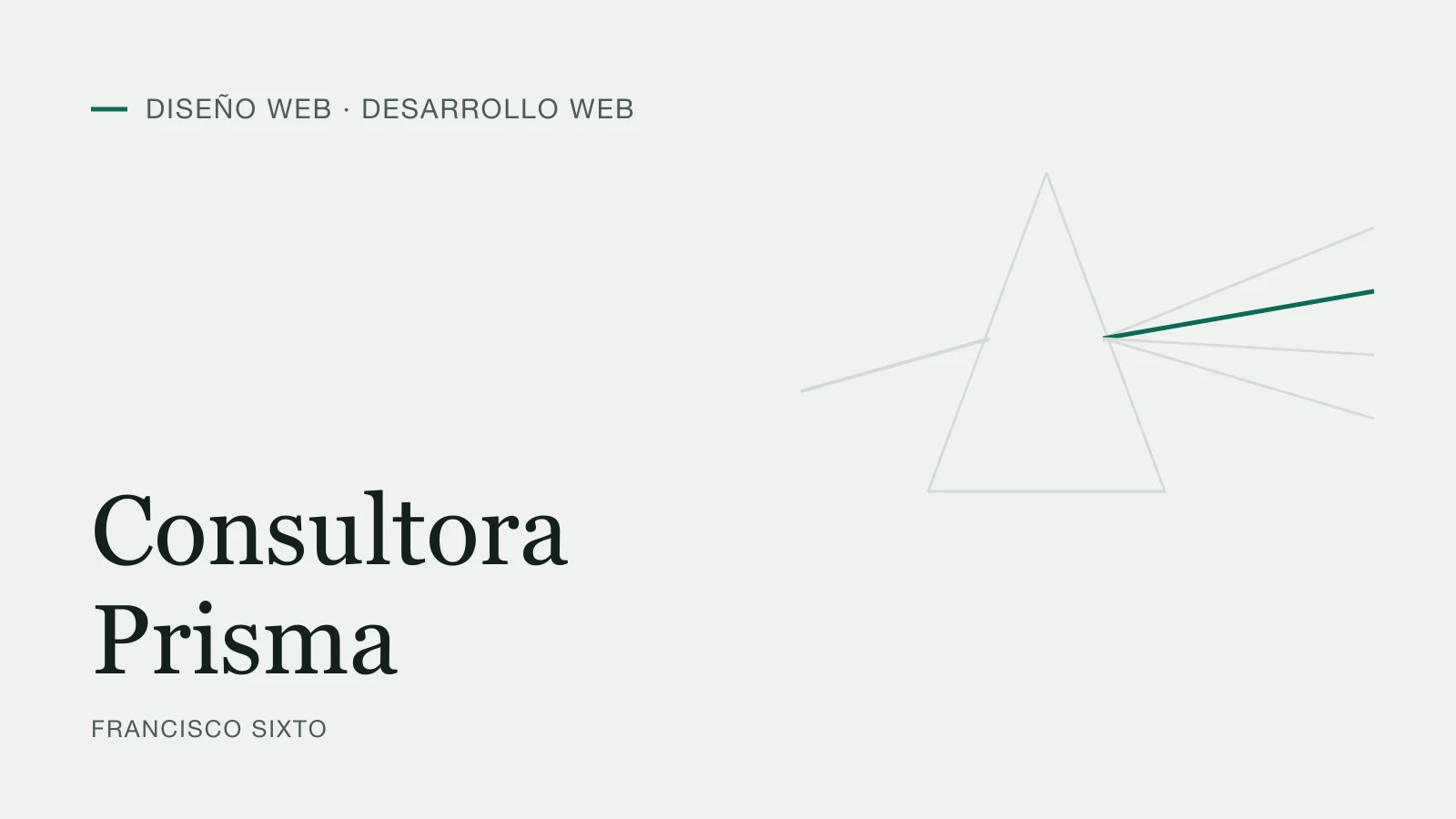 Typographic cover of the Consultora Prisma case, web design and development